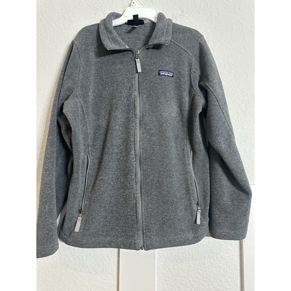 Patagonia Women's Synchilla Classic Full Zip Logo Fleece Jacket Nickel Gray M